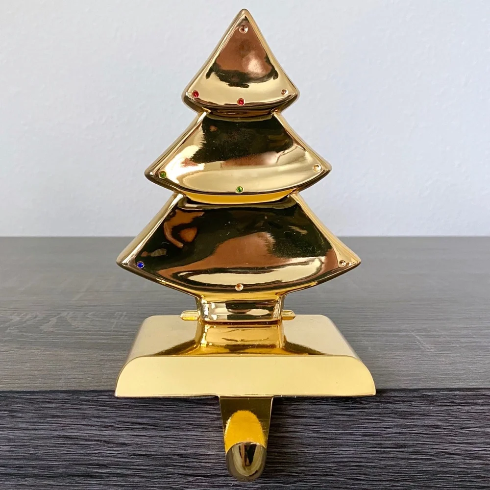 Pier 1 Gold Tone Christmas Stocking Holders